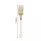 24 pcs 7" Metallic Gold Forks White Handle Wedding Party Disposable Tableware